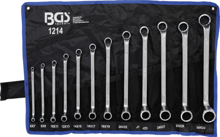 BGS Zwölfkant-Ringschlüssel gerade Form Doppel Ringschlüssel extra flach 6-22 mm 