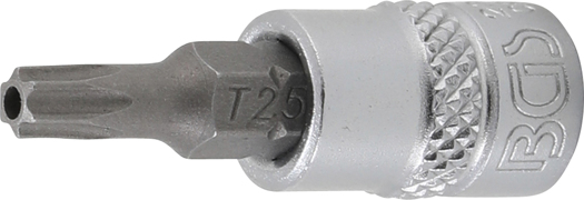 T-Profil BGS Bit-Einsatz Innenvierkant 6,3 mm für Torx 1/4"" T25 